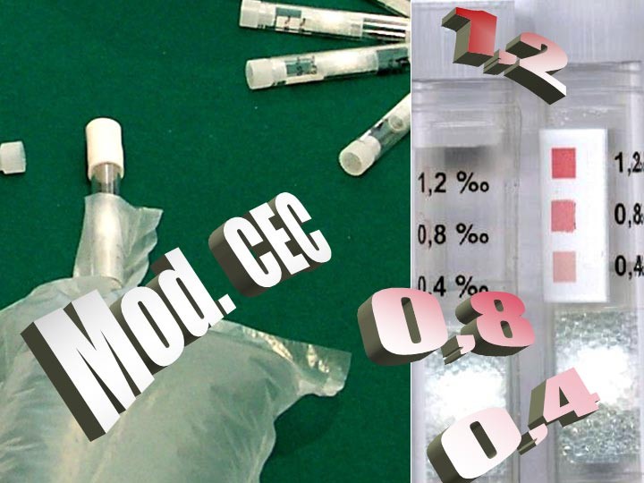 Alcooltest CEC a 3 livelli-Primo livello di allarme tarato a 0,4 g/l-Tale livello  quasi 0,5g/l